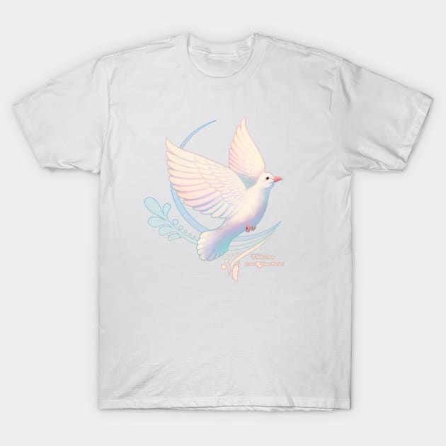 White Dove T-Shirt by Sylvanmistart